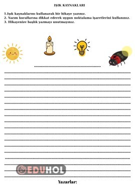 FEN BİLİMLERİ IŞIK KAYNAKLARI İSTASYON TEKNİĞİ ETKİNLİK  BİREYSEL/GRUP
