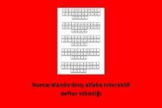 Numaralandırılmış Harfler İnteraktif Defter Etkinliği Kes-Yapıştır