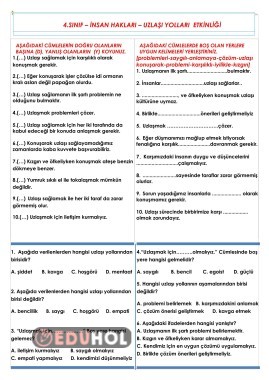 4.Sınıf - İnsan Hakları Uzlaşı Yolları Etkinliği