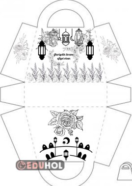 iftariyelik ikramı için siyah beyaz çanta şablonu