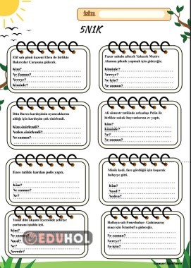 2. SINIF-3.SINIF 5N1K ETKİNLİĞİ