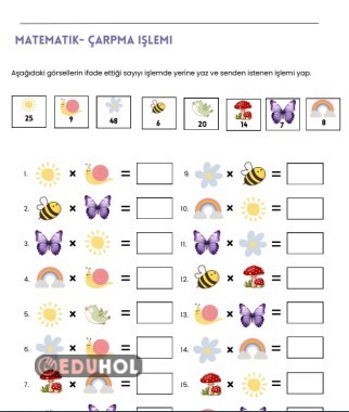 3. Sınıf Matematik Görsel Hafıza ile Çarpma-Toplama-Çıkarma