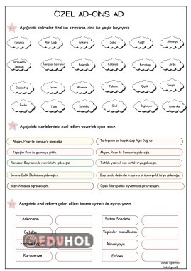 3.Sınıf Özel ad-Cins ad