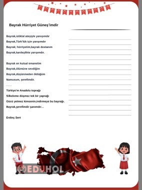 İlk Dersimiz Bayrak - Şiir yazma çalışması