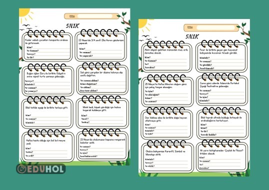 İlkokul 5N1K etkinliği