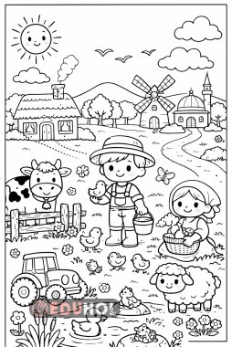 Köy Hayatı Boyama Sayfası 2
