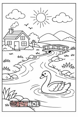 Manzara sayfası boyama