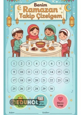 Ramazan Takvimi Renkli ve Siyah Beyaz