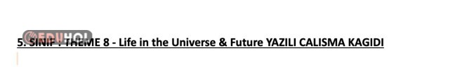 LIFE IN THE UNIVERSE AND FUTURE YAZILI CALISMA KAGIDI