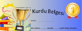 Kitap Kurdu Şampiyon Belgesi