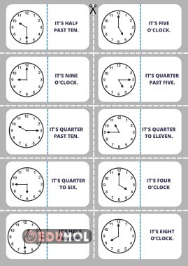 Telling the time matching game