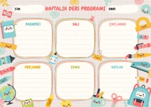 HAFTALIK DERS PROGRAMI ŞABLON