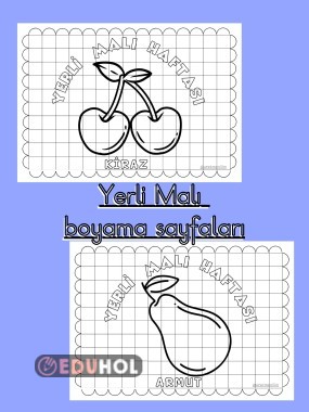 Kiraz/Armut  Yerli Malı Boyama Sayfası