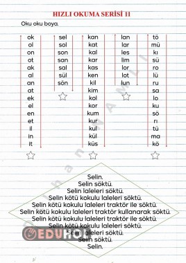 HIZLI OKUMA SERİSİ 11 (Ö SESİNE KADAR)