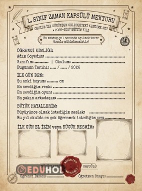 💌 1. SINIF ZAMAN KAPSÜLÜ MEKTUBU