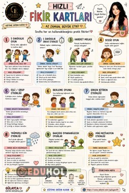 1.Sınıf Öğretmen Rehberi 💡 HIZLI FİKİR KARTLARI