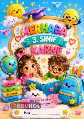 2.sınıfı bitirip 3.sınıfa geçenler karne kapağınız hazır