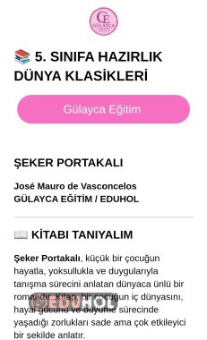 📚 5. SINIFA HAZIRLIK DÜNYA KLASİKLERİ ŞEKER PORTAKALI