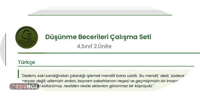DÜŞÜNME BECERİLERİ Çalışma Seti 2.ünite