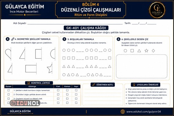 Düzenli Çizgi Takibi Çalışma Kağıdı