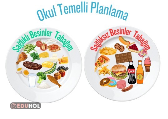 Hayat bilgisi Okul Temelli Planlama Sağlıklı Sağlıksız Besinler Tabağım