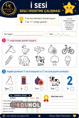 İlk Okuma Yazma İ Sesi Hissettirme Çalışma Kağıdı