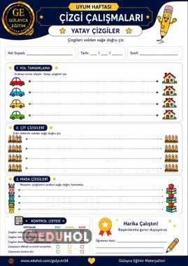 Yatay Çizgiler Çalışma Kağıdı