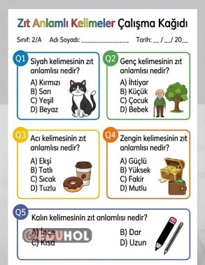 Zıt anlamlı kelimeler