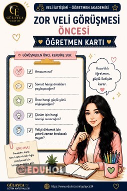 ZOR VELİ GÖRÜŞMESİ ÖNCESİ ÖĞRETMEN KARTI 📝💛