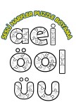 Sesli harfler puzzle boyama çalışması