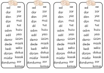 D ve Z Kelime Okuma Çizelgesi