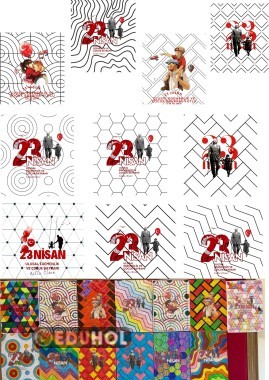 11 farklı 23 Nisan temalı boyama sayfası