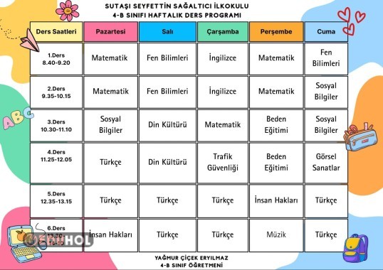 Haftalık Ders Programı