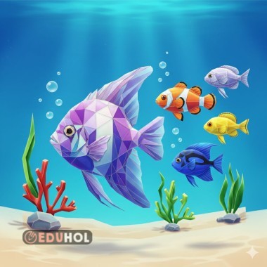 Poligonal Hayvanlar Boyama Sayfaları