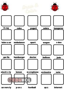 Draw and Color Unit-1 Words