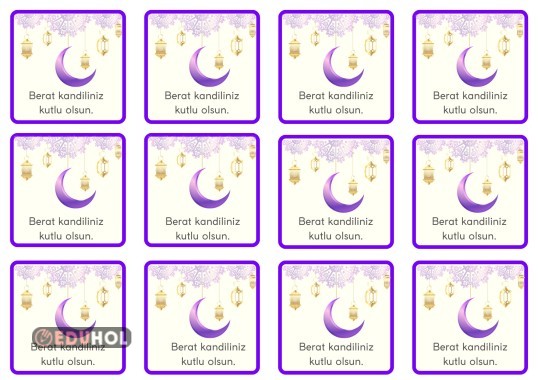 Berat Kandili Tebrik Kartı