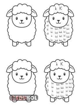 K Sesi Kuzu Etkinliği( kalem, pipet yada dil çubuğuna yapıştır)