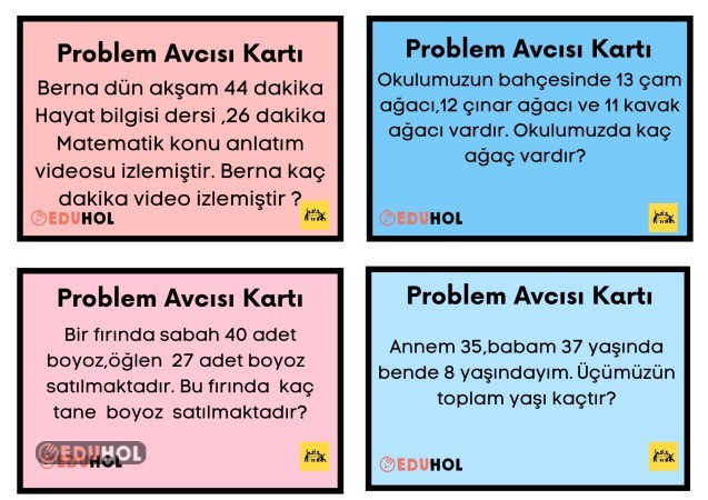 Problem Avcısı Kartı Kolay 12 adet
