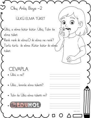 Ülkü, Elma Tüket Oku ,Anla ,Boya 2
