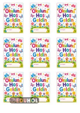 İlk gün hediyeleri için farklı boyutlarda cıvıl cıvıl hediye paketleri etiketi 🥳