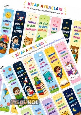 Kitap Ayraçları (kes-kullan)