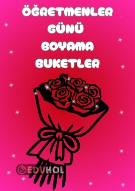 Öğretmenler Günü Buket Boyama Sayfaları ❤️