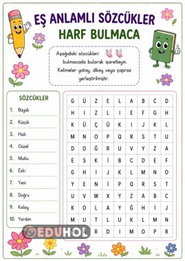 Verilen Kelimeleri Bulmacada Bul🌸