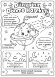 Dünya'nın Dönme Hareketi Boyama Sayfası✨