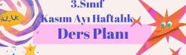 3.Sınıf Kasım Ayı Ders Çalışma Planı
