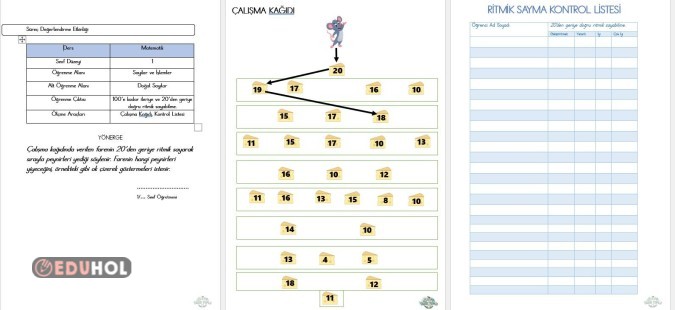 1.SINIF RİTMİK SAYMA SÜREÇ DEĞERLENDİRME ÖLÇEĞİ