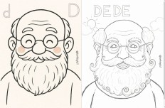 D HARFİ DEDE BOYAMA -  PAMUK - YAPIŞTIRMA