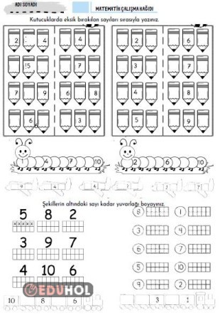 Eksik bırakılan rakamları yazma.