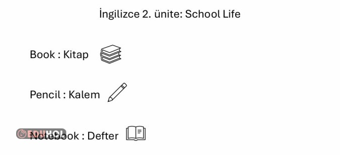 İngilizce 2. ünite kelimeleri (School life)
