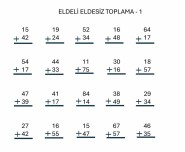 Eldeli ve eldesiz toplama işlemleri (karışık)